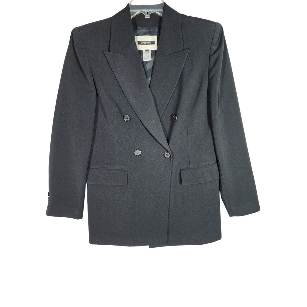 Votre Nom 2 Black Double Breasted Blazer Minimalist Career Jacket Capsule